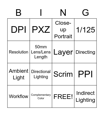 Final Review - #2 Bingo Card