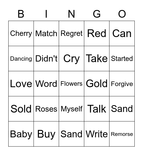 Flowers Bingo Card