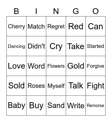Flowers Bingo Card