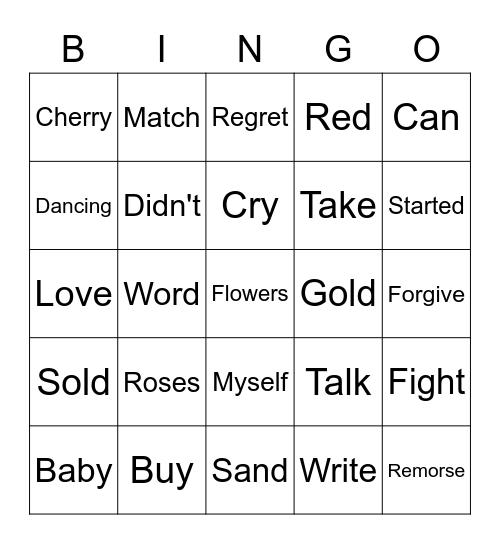 Flowers Bingo Card