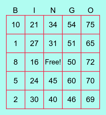 MITCH-SORRENTO Bingo Card