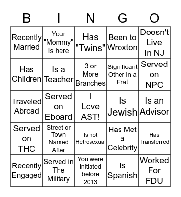 Tree Bingo Card
