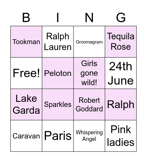 Hen Bingo Card