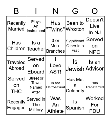 Tree Bingo Card
