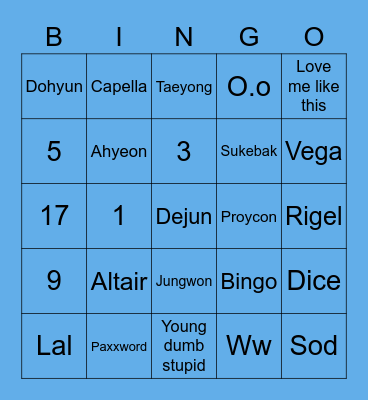05GUNWOOKxML Bingo Card