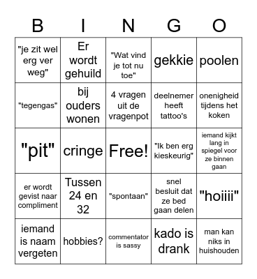 Lang Leve de Bingo Card