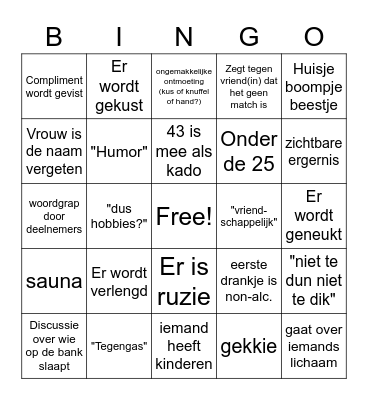 Lang Leve de Bingo Card