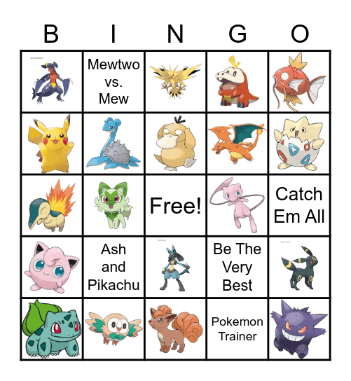 Pokemon Bingo Card