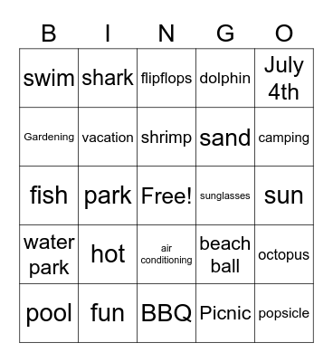 Summer Bingo Card