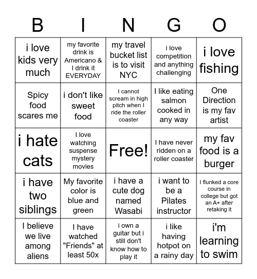 Do You Know Your Teammates BINGO Card