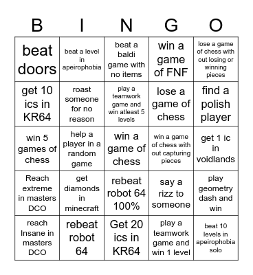 ROBLOX Bingo Card