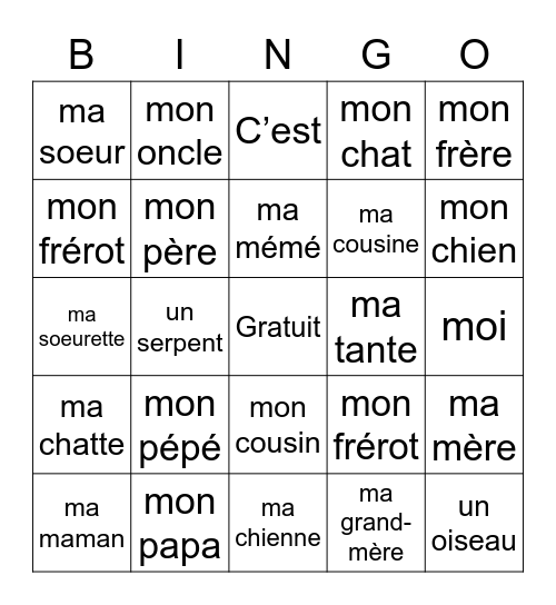 Kimora Greene Bingo Card