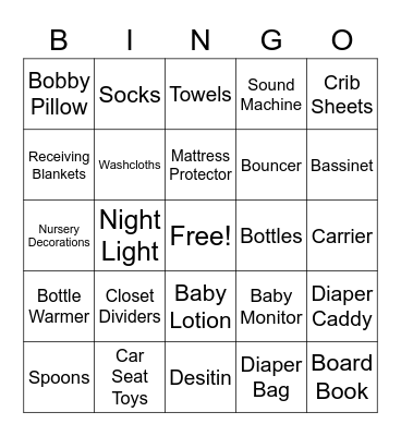 BABY BINGO Card