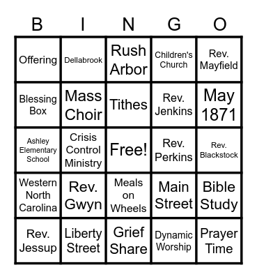 St. Paul BINGO Card