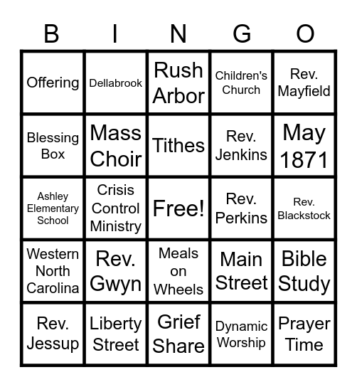 St. Paul BINGO Card