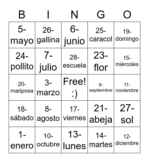 Loteria Bingo Card