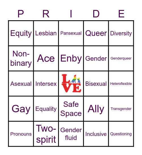 Royal Canin Pride Bingo Card