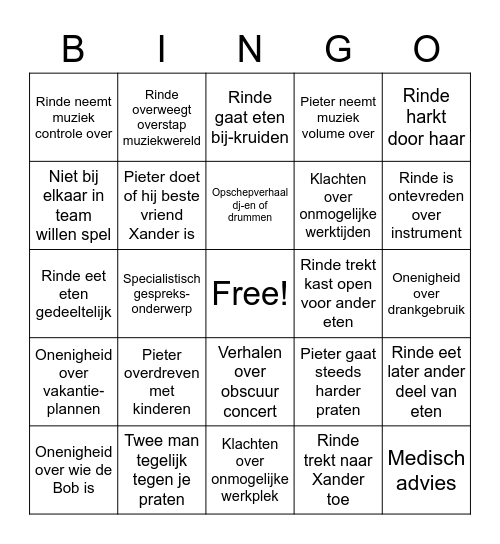 PR Bingo Card
