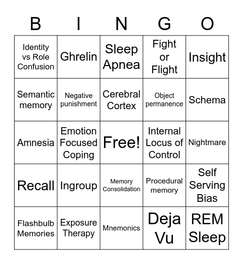 Inside Out Bingo Card