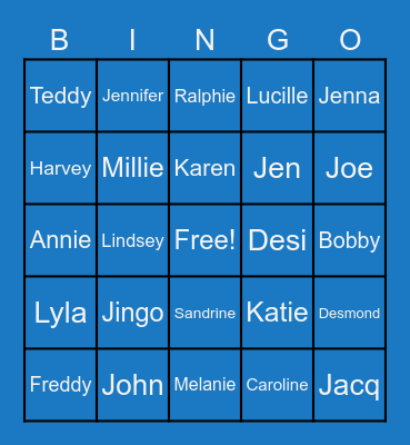 Test Bingo Card