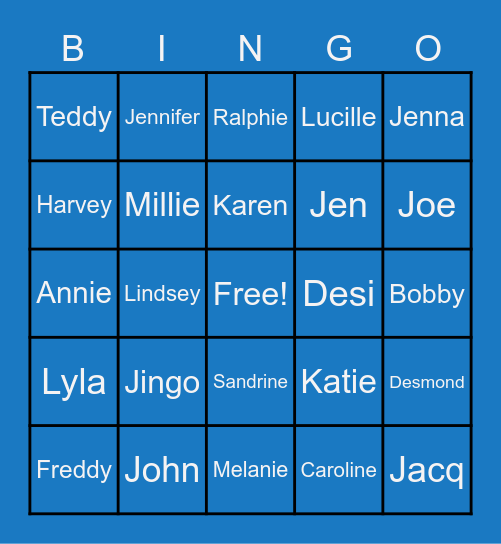 Test Bingo Card