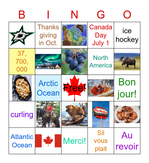 Canada, eh? Bingo Card