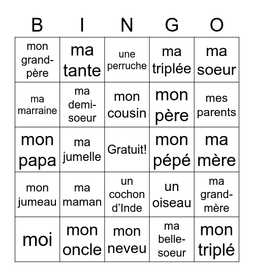 Jasmine Bennett Bingo Card