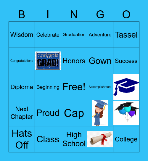 AIM Graduation Party Bingo Card