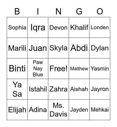 Birthday Bingo Card