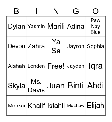 Birthday Bingo Card