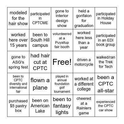 SIMON SAYS: Bingo Card