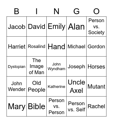 The Chrysalids Bingo Card