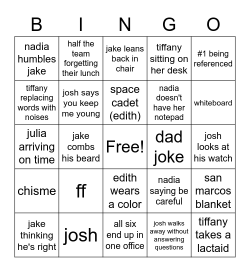 june Bingo Card