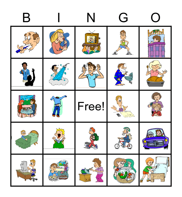 Daily Routine Bingo Card