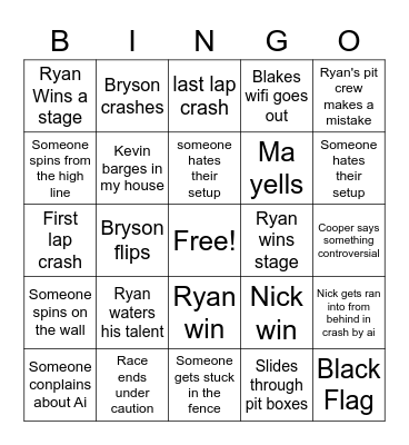 Goatco Bingo Card