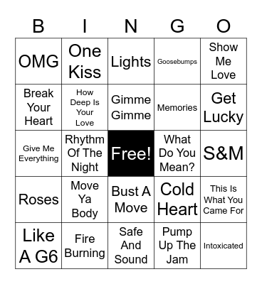 120 BPM Bingo Card