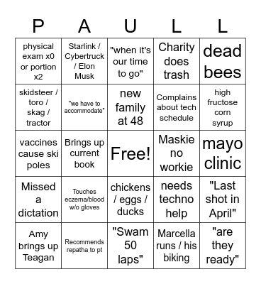 DP BINGO Card