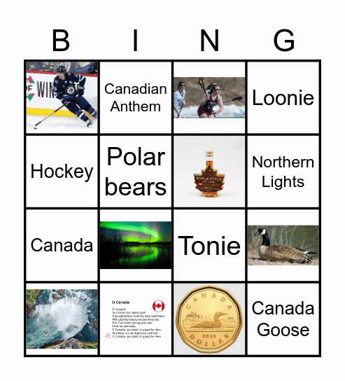 We are Canadian! Bingo Card