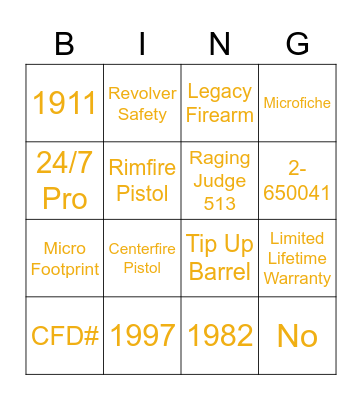 Taurus Bingo Card