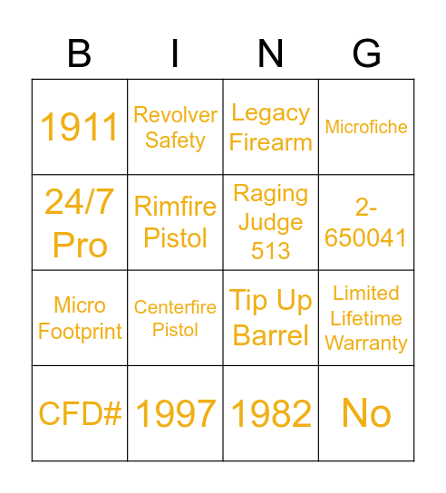 Taurus Bingo Card