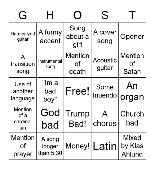 ghaogjn Bingo Card