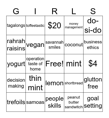 COOKIES!! Bingo Card