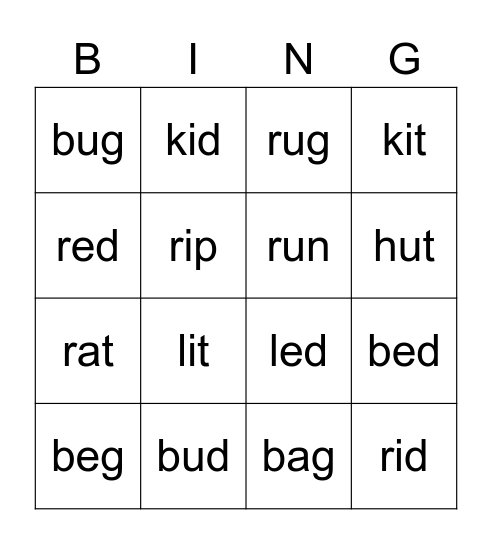 IC Unit 5 Bingo Card