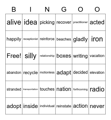 Ryan M #1 Bingo Card