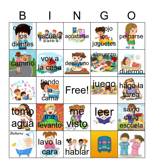 RUTINA DIARIA Bingo Card