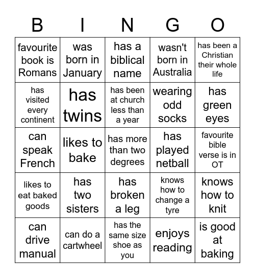 11am Bingo Card