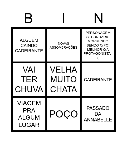 ANNABELE 2 Bingo Card