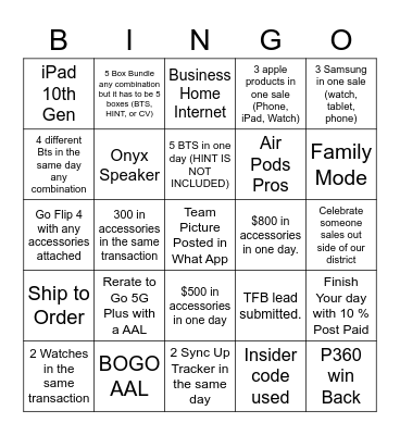 Carolina Midland Double Bingo Card