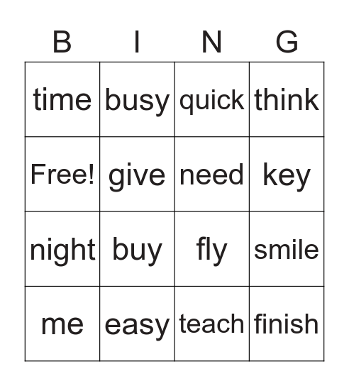 PHONICS BINGO Card