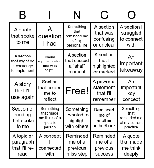 Radical Candor Bingo Card